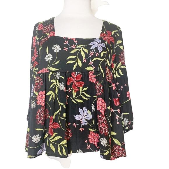 Anthropologie Dolan Cherie floral babydoll top small petite - Picture 5 of 8